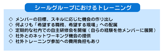 シールグループにおけるトレーニング